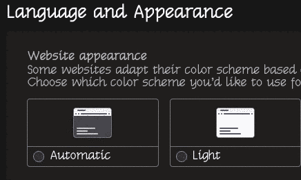 cropped screenshot of some firefox/zen browser settings